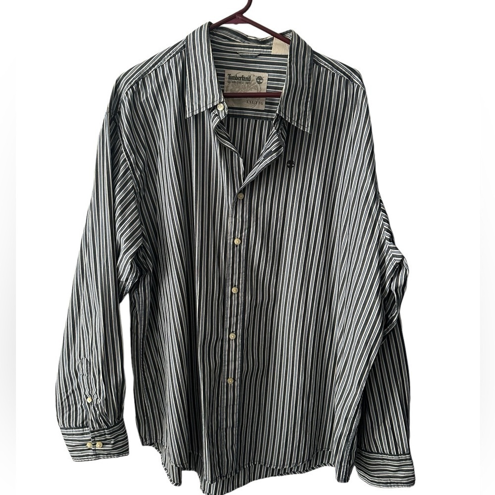 Timberland XXL long-sleeve button down blue/tan/navy 100% cotton